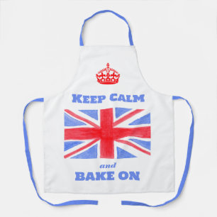 Keep Calm Bake On Union Jack Britse Vlag Unisex Schort