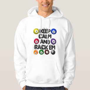 Keep Calm Biljart Pool Game Team Speler geluk Hoodie