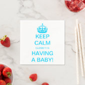  "Keep Calm Blue Boy"-Baby shower Servetten (Insitu)