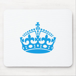 Keep calm blue victory crown muismat