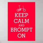 KEEP CALM Brompton affiche de vélo (Devant)