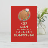 Keep Calm Canadian Thanksgiving Invitation Kaart (Staand voorkant)