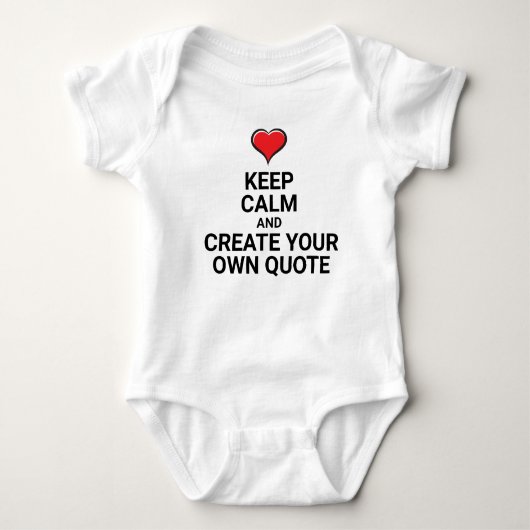 KEEP CALM Creëer uw eigen Citaat Romper (Voorkant)