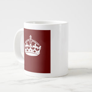 Keep Calm Crown Burgundy Red Accent Extra Grote Beker