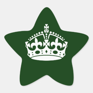 KEEP CALM CROWN on Forest Green Customize This Ster Sticker
