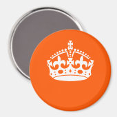KEEP CALM CROWN on Orange Customize This Magneet (Voorkant / Achterkant)