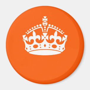 KEEP CALM CROWN on Orange Customize This Magneet