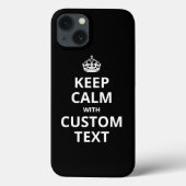 Keep Calm Custom Quote Template iPhone Case (Achterkant)