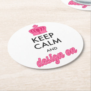 Keep Calm Design Op Grafisch Ontwerper Kunstenaar Ronde Kartonnen Onderzetter