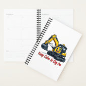 Keep Calm Dig On Cute Excavator Spiral Notebook (Devant avec enveloppe)