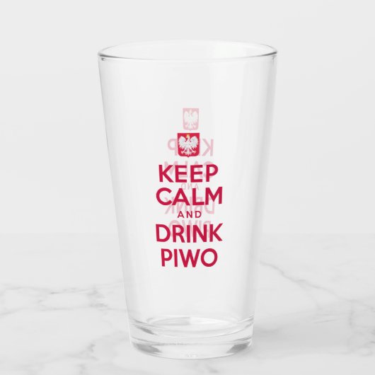 Keep Calm Drink Piwo Pools Glas (Achterkant)