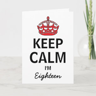 Keep Calm Eighteenth Birthday Invitation Bedankkaart