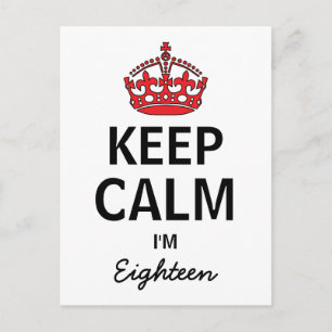 Keep Calm Eighteenth Birthday Invitation Uitnodiging Briefkaart