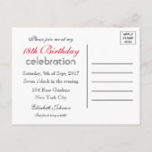 Keep Calm Eighteenth Birthday Invitation Uitnodiging Briefkaart (Achterkant)