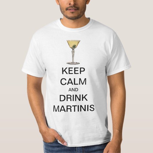  Keep Calm en Drink Martinis T-shirt (Voorkant)