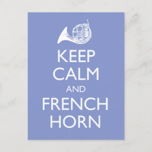 Keep Calm en French Horn Briefkaart
