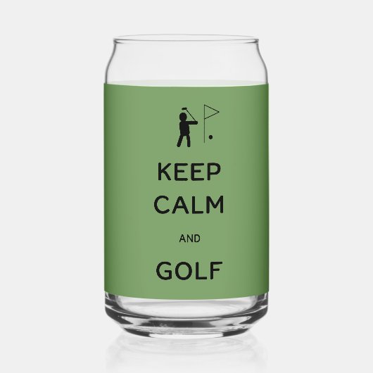 Keep Calm en Golf Blikvorm Glas (Voorkant)