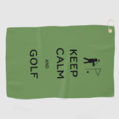 Keep Calm en Golf Golfhanddoek (Horizontaal)