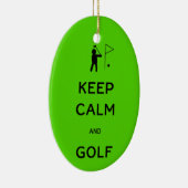 Keep Calm en Golf Keramisch Ornament (Rechts)