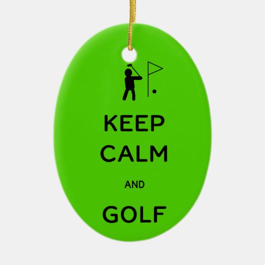 Keep Calm en Golf Keramisch Ornament (Voorkant)