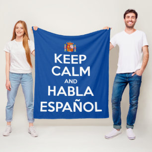 Keep Calm en Habla Español Fleece Deken