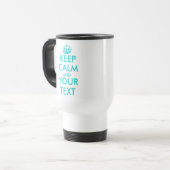  Keep Calm- en jouw tekst-reismuis Reisbeker (Voorkant links)
