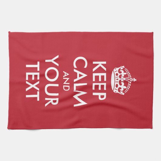  KEEP CALM en JOUW TEKST Theedoek (Horizontaal)