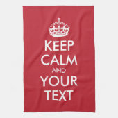  KEEP CALM en JOUW TEKST Theedoek (Verticaal)