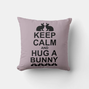 Keep Calm en Knuffel een Konijn Kussen (Stoffig Ro