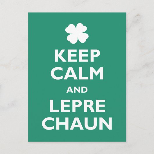 Keep Calm en Leprechaun Briefkaart (Voorkant)