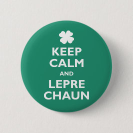 Keep Calm en Leprechaun Ronde Button 5,7 Cm