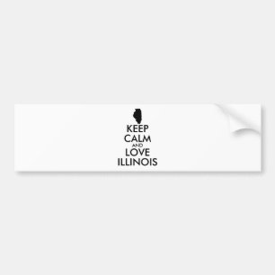  KEEP CALM EN LIVE ILLINOIS BUMPERSTICKER