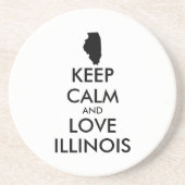 KEEP CALM EN LIVE ILLINOIS ZANDSTEEN ONDERZETTER (Voorkant)