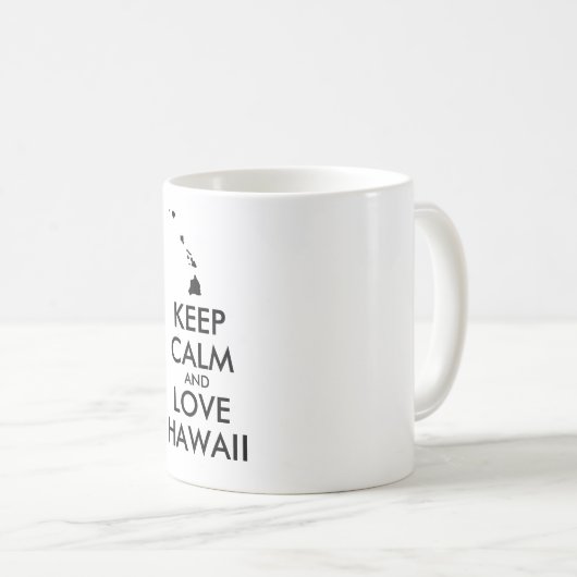 KEEP CALM EN LOVE HAWAII KOFFIEMOK (Voorkant rechts)