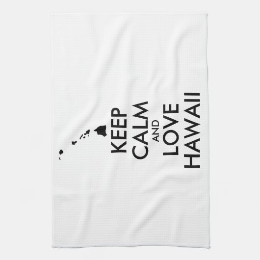 KEEP CALM EN LOVE HAWAII THEEDOEK (Verticaal)
