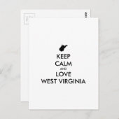KEEP CALM EN LOVE WEST VIRGINIA BRIEFKAART (Voorkant / Achterkant)