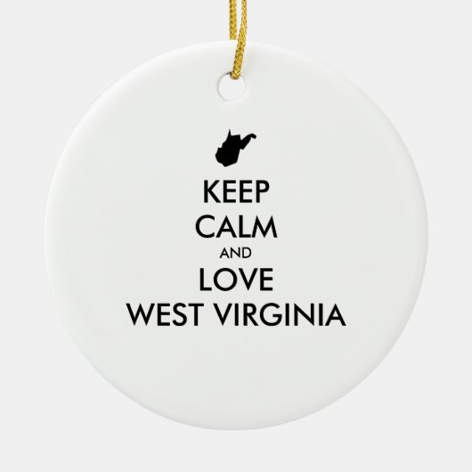  KEEP CALM EN LOVE WEST VIRGINIA KERAMISCH ORNAMENT (Voorkant)