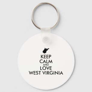 KEEP CALM EN LOVE WEST VIRGINIA SLEUTELHANGER