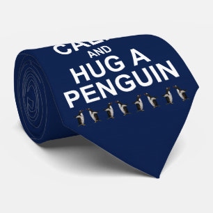 Keep Calm en omhels een pinguïn stropdas (Marinebl