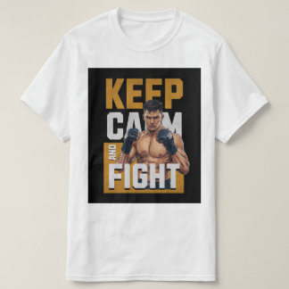 Keep Calm en Vecht T-Shirt – MMA Vechtersshirt