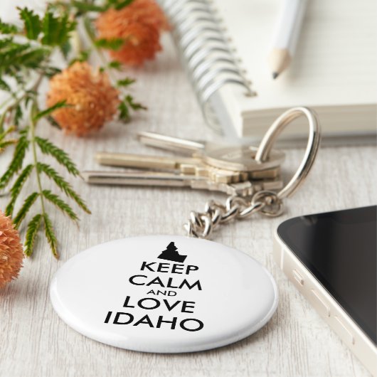 KEEP CALM EN VERLIES IDAHO SLEUTELHANGER (Zijkant)