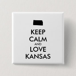 KEEP CALM EN VERLIES KANSAS VIERKANTE BUTTON 5,1 CM