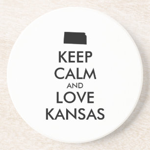 KEEP CALM EN VERLIES KANSAS ZANDSTEEN ONDERZETTER