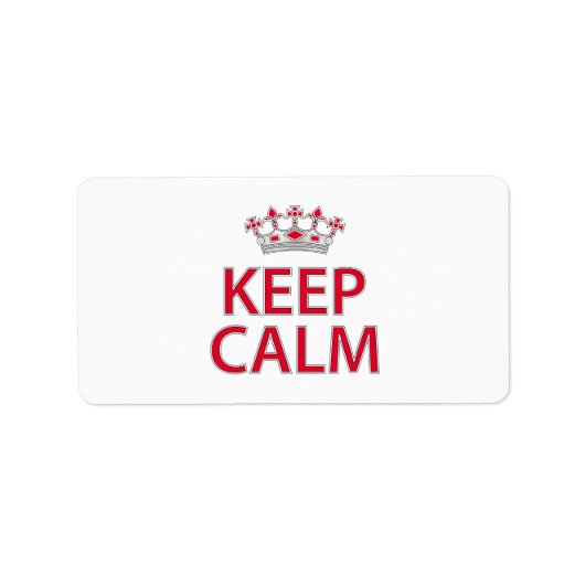 Keep Calm  Etiket (Voorkant)