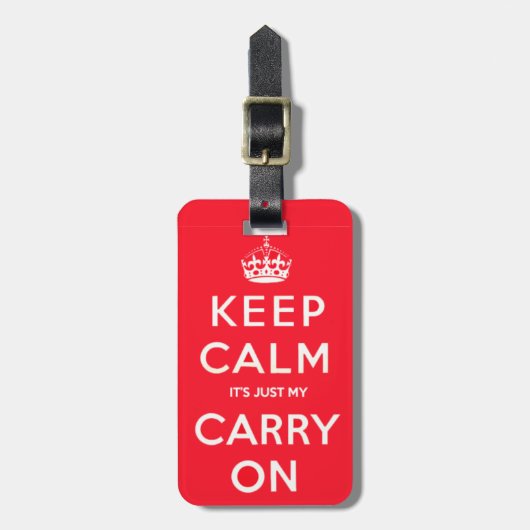 Keep Calm Funny Bagagelabel (Voorkant verticaal)