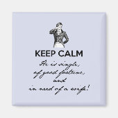 Keep Calm - hij is single... De heer Darcy Magneet (Voorkant)