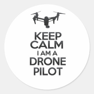 Keep Calm I Am Drone Pilot Ronde Sticker