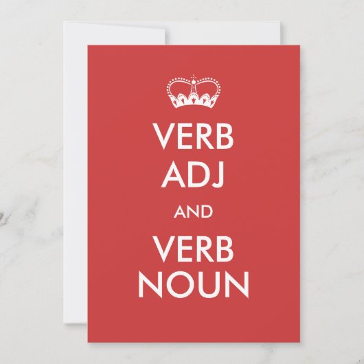  Keep Calm Invitation Style Kaarten (Voorkant)