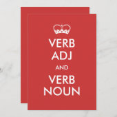  Keep Calm Invitation Style Kaarten (Voorkant / Achterkant)