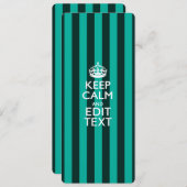  Keep Calm Jouw tekst Turquoise Stripes (Voorkant / Achterkant)